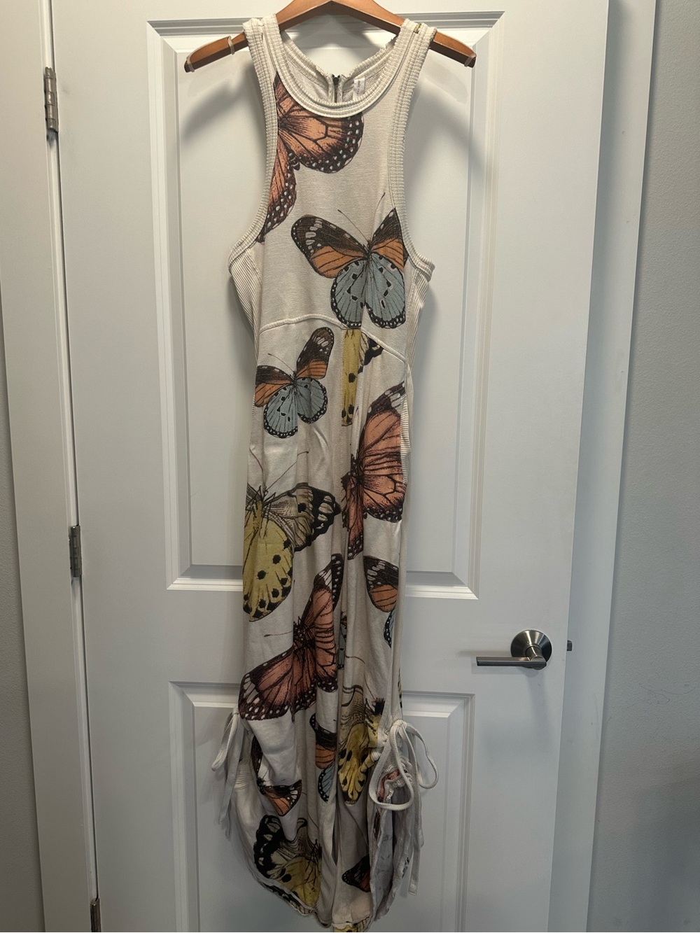 Anthropologie Daily Practice Plattsburgh Sleeveless Jumpsuit. Ivory Butterfly. M - Picture 7 of 8